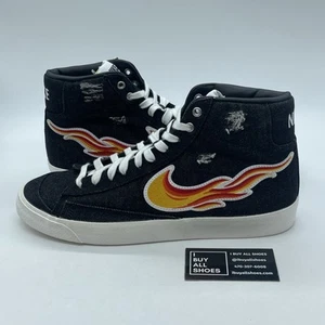 Size 9 - Nike Blazer '77 Mid Cleveland Rocks Black White Suede (DQ7635-001) - Picture 1 of 8