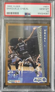 1992 Fleer Basketball #401 Shaquille O'Neal Rookie RC HOF Magic PSA 10 GEM MINT - Picture 1 of 2