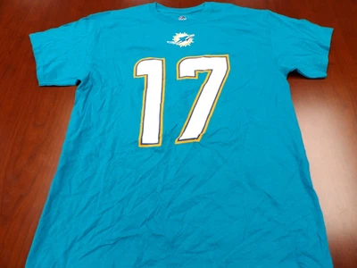 NEW MAJESTIC NFL MIAMI DOLPHINS RYAN TANNEHILL TEAL JERSEY T-SHIRT SIZE L - Image 1 of 4
