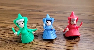 Disney Sleeping Beauty Little Kingdom Mini Fairies Flora Fauna & Merryweather 1” - Image 1 of 4