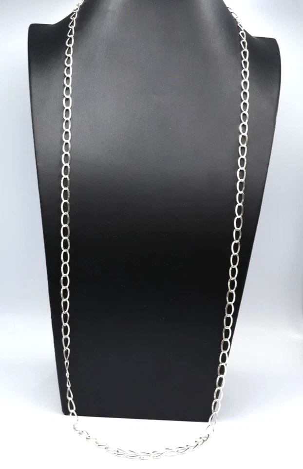 Collana lunga Unoaerre in argento 835 vintage anni '60 Italia catena da donna - Immagine 1 di 4