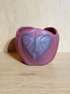 Vintage Van Briggle Pottery Mulberry Butterfly Moth Vase Pot Planter 3" Colorado - Picture 1 of 7