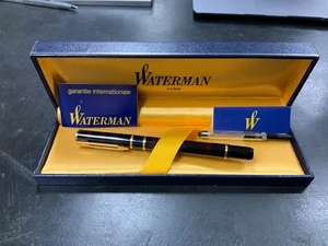 Waterman Laureat red marble gold trim fountain len with box - Picture 1 of 10