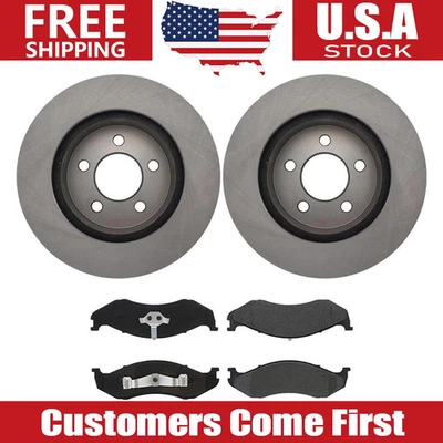 Rotores de freno delanteros + pastillas de freno de cerámica para Jeep TJ 1999-2003 2004 2005 2006 Foto 1 de 4