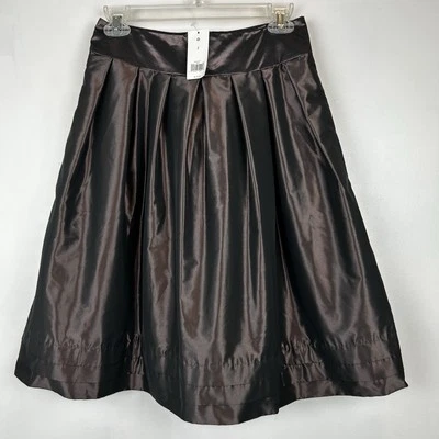 Falda Banana Republic Mujer 2 Marrón Mini Nueva Volantes Círculo Acampanado Patinador Foto 1 de 4