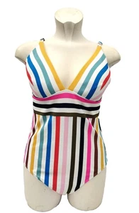 BODEN Multicoloured Swimsuit Arezzo S0225 Textured Swim Swimming Costume Size 16 - Picture 1 of 9