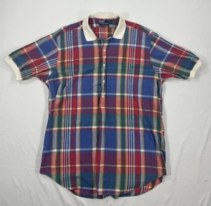 Polo Ralph Lauren vintage sciolta estiva multicolore a quadri Madras camicia grande colorata - Foto 1 di 10