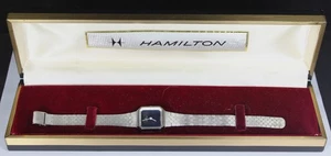 Hamilton 772 17j Ladies Watch w/ Fixed Bracelet w/ Box - Runs - Picture 1 of 5