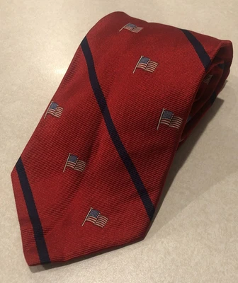 NUEVA Corbata Brooks Brothers Makers Para Hombre Roja Bandera Americana Seda 57" 3 3/4" Foto 1 de 4