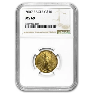 2007 1/4 oz American Gold Eagle MS-69 NGC - Picture 1 of 3