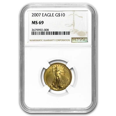 2007 1/4 oz American Gold Eagle MS-69 NGC - Image 1 of 3