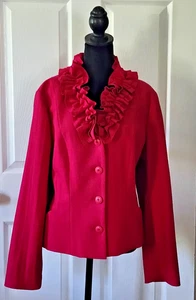 Madison Hill Fuschia Jacket with Ruffle Collar in Fuchsia size 12 - Picture 1 of 15