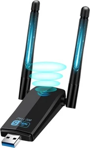 WiFi Adapter USB 3.0, AC1300 Mbps, Dual Band 5GHz/2.4G, Wireless Network Adapter - Picture 1 of 10
