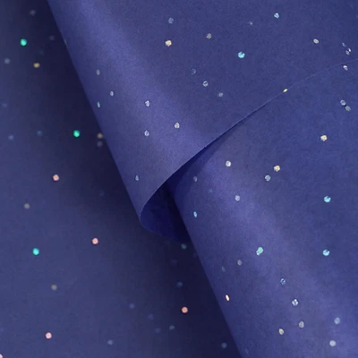 50 Sheets 20"X28" Full Size Blue Tissue Paper, Blue Glitter Tissue Paper Bulk fo - Image 1 of 4