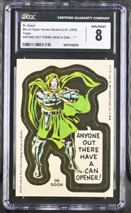1976 Topps Marvel Super Heroes Stickers - Doctor Doom - CGC 8 NM/MT Tough!! - Picture 1 of 1