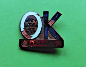 Vintage OK England Football Team Lapel-Pin Badge. Damaged Enamel 1960s - Picture 1 of 2