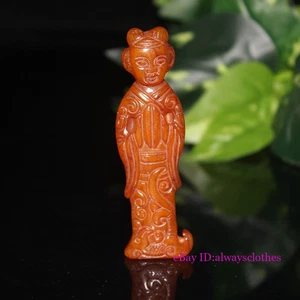 Antiguo colgante chino de belleza de jade antiguo Xiuyu hermoso colgante de criada - Imagen 1 de 1