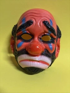 Plastic Mask Halloween Ben Cooper Vtg Sad Scary Circus Clown Hobo Old Classic 🤡 - Picture 1 of 8