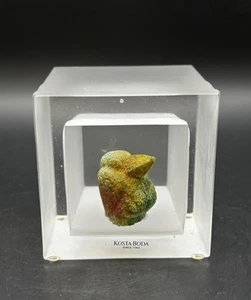 SELTENE Kosta Boda Kunst Glas Schnappschuss grüner Vogel Skulptur von Kjell Engman NEUWERTIG! - Bild 1 von 8