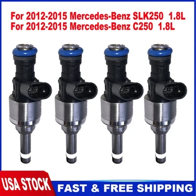 Inyectores de combustible 4 piezas A2710781123 FJ1211 para Mercedes-Benz C250 SLK250 2012-2015 Foto 1 de 4