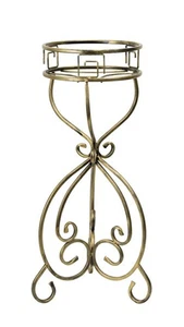 Blumentopfständer Blumenständer Metall klassisch mit Übertopf Breibein gold 76cm - Bild 1 von 4