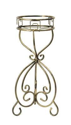 Blumentopfständer Blumenständer Metall klassisch mit Übertopf Breibein gold 76cm - Bild 1 von 4