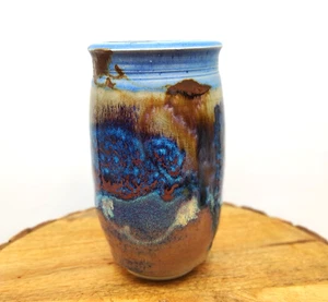 Studio Pottery Signed By Austin Artist Mike Grafa Handmade Stoneware Vase 7 x 4" - Picture 1 of 8