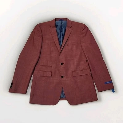 Chaqueta Blazer Vince Camuto Para Hombres 40L Roja 2 Botones Frontal Mezcla de Lana Calce Ajustado NUEVA Foto 1 de 4