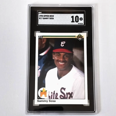 Tarjeta de novato 1990 Upper Deck #17 Sammy Sosa RC SGC 10 GEMA COMO NUEVA Foto 1 de 2