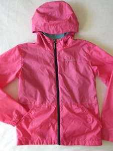 COLUMBIA KIDS Girls size XL Pink Nylon Zipper Pockets Hooded Windbreaker Jacket  - Picture 1 of 8