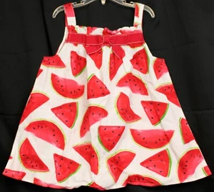 NWT 2009 Gymboree Watermelon Picnic Print Tank Top Swing A-line sz 10 Red Bow - Picture 1 of 7