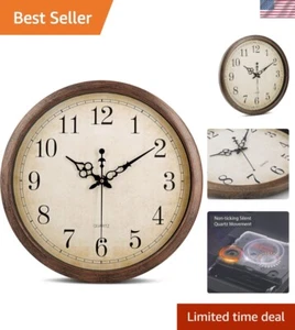 Classic Vintage Round Wall Clock - Quiet, Large 16 Inch Design for Home & Office - Picture 1 of 10