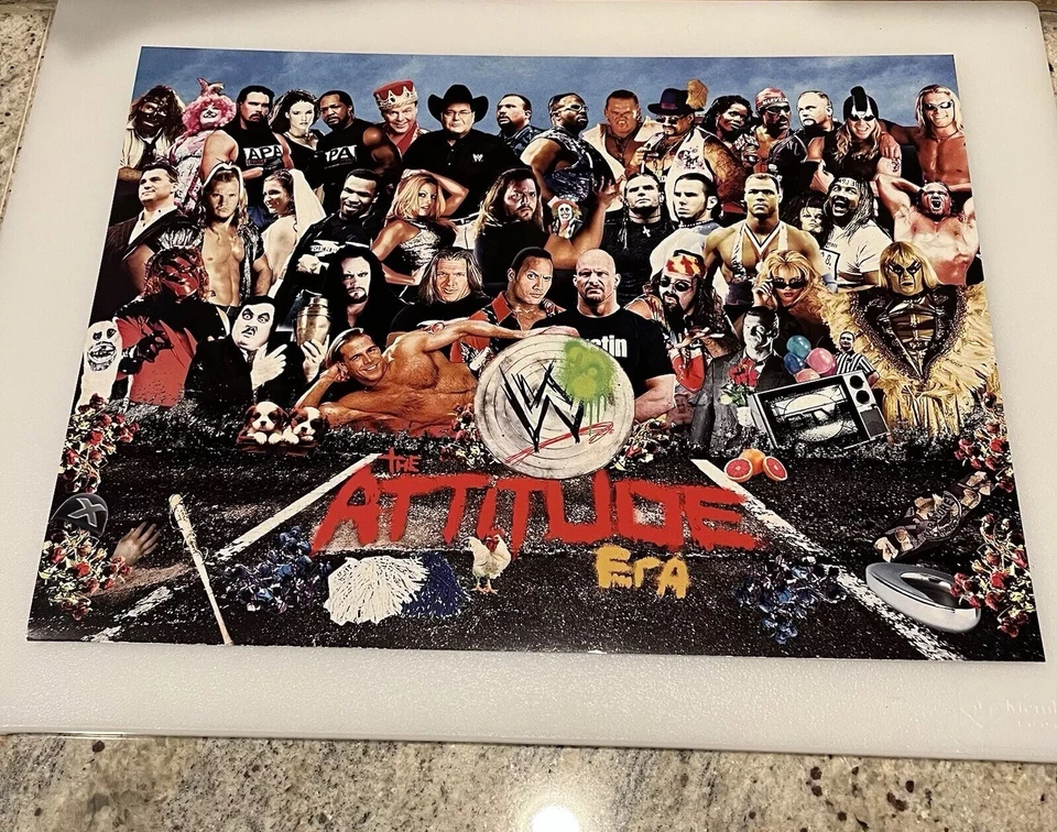 "Póster impreso WWF WWE Attitude Era Sgt Peppers The Rock Pro Wrestling 12"" x 16""" Foto 1 de 4