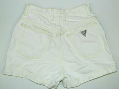 Винтажные джинсы GUESS шорты талии 25 «90-х слоновой кости джинсовой ткани высоты 4 кармана сделано в США - Изображение 1 из 4
