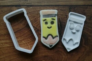 Pencil Cookie Cutter Embossing Stamp Biscuit Dough Pastry Fondant Teacher Gift - Picture 1 of 3