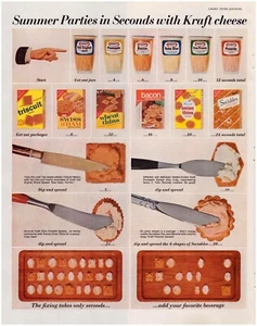 Anuncio impreso Kraft Cheese 1963 Triscuit Trigo Delgado 2 páginas 1 pieza centro 21"x13" - Imagen 1 de 2