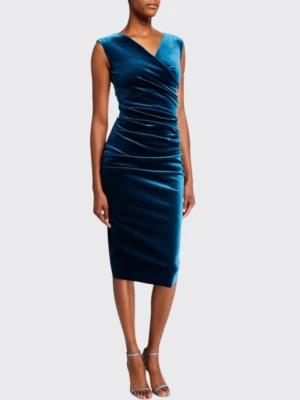 Nuevo Vestido Chiara Boni La Petite Bata Terciopelo Midi Talla 40, EE. UU. 4 Foto 1 de 4