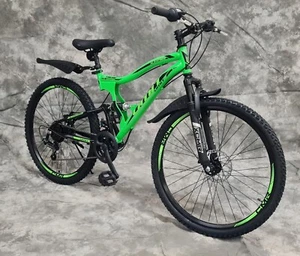26 Zoll MTB VOLLGEFEDERT, 21-GANG SHIMANO & SCHEIBENBREMSEN NEU 2659--GRÜN - Bild 1 von 11