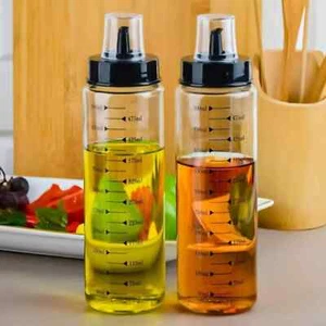 2 x Bottiglia Dispenser Olio Oliva Vetro Aceto Salsa di Soia Sciroppo Bottiglie a Prova di Perdite - Foto 1 di 6