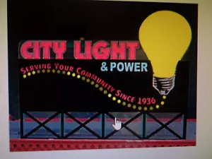 LIGHT WORKS USA 9281 ANIMATED NEON CITY LIGHT & POWER SIGN HO/O SCA NEEDS REPAIR - Picture 1 of 1