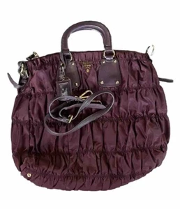 Bolso de hombro PRADA de nailon y cuero bidireccional púrpura profundo - Imagen 1 de 22