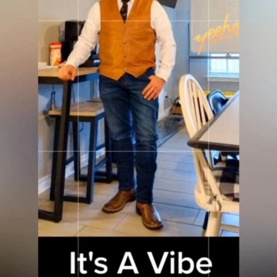 Rare Vintage 1970’s Canadian made all leather both sides brown vest so cool - Image 1 of 4