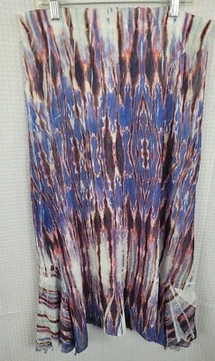 Reba Boho 领带染料长裙蓝色-橙色-白色中号弹性腰围 — 第 1/4 张图片