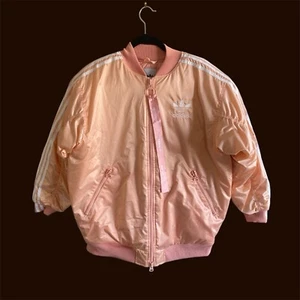 Adidas Originals Women's S Full Zip Long Bomber Jacket Light Pink NWT$160 - Picture 1 of 12