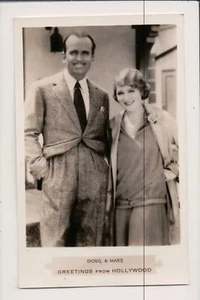 Cartolina d'epoca Silent Screen Stars Mary Pickford & Douglas Fairbanks Sr. - Foto 1 di 2