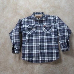 Legendary Whitetails Fleece Flannel Shirt Jacket Men's medium Blue Plaid - Picture 1 of 9