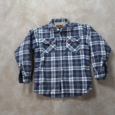 Legendary Whitetails Fleece Flannel Shirt Jacket Men's medium Blue Plaid - Image 1 of 4