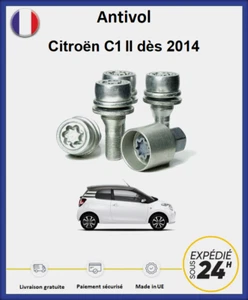 Ecrous antivol de roues Citroën C1 II dès 2014 - Picture 1 of 1