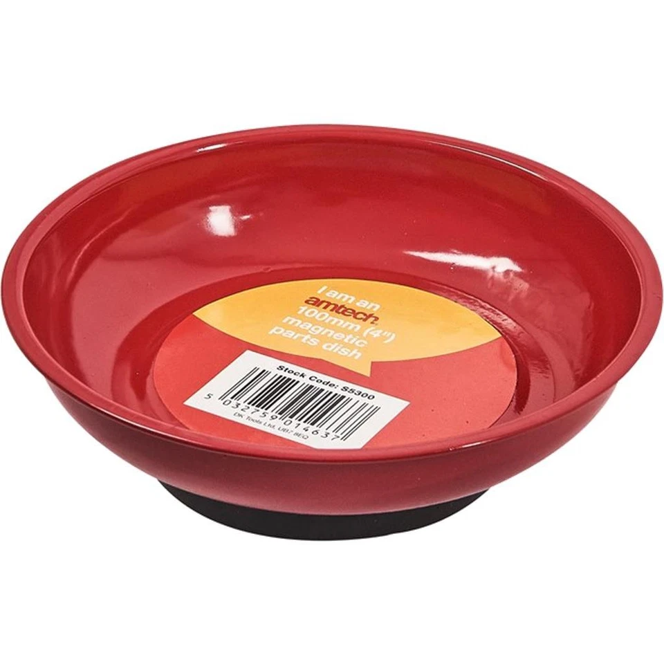 Amtech 4" Magnetic Stainless Steel Round Dish Tray Holder Storage 100mm - Image 1 of 1
