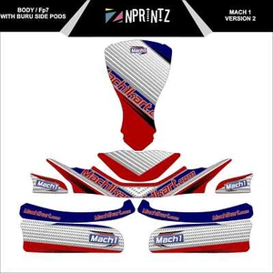 KIT COMPLETO DE PEGATINAS DE KART FP7/BURU EVO SIDE PODS MACH 1 (V2) - KARTING - ROTAX IAME - Imagen 1 de 3